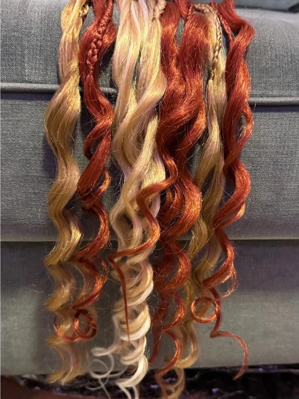 Copper Red & Blonde Braided Curly Hair Extensions - Fashion Accent